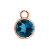 Diamond or Gemstone Bezel Drop Charm in 14K Pink Gold