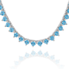 Tennis Necklace with Blue Topaz Stones (December Birthstones) in 14K Gold (1.75 mm - 4.0 mm)
