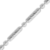 Bulk / Spooled Diamond Cut Alternating Long Cylinder / Round Bead Chain in Sterling Silver (2.30 mm)