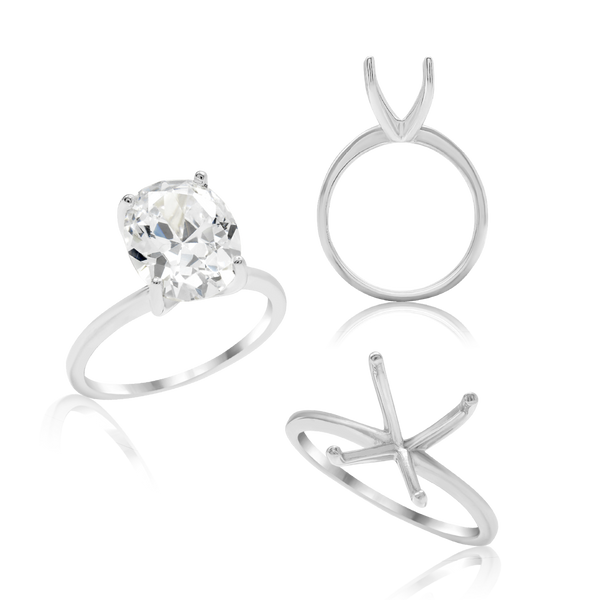 Oval 4 Prong High TIF Style Solitaire (5mm-15mm)