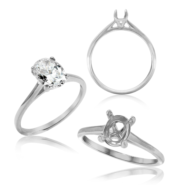 Oval 4 Prong Basket Solitaire