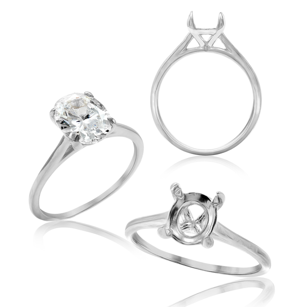 Oval 4 Prong Basket Solitaire