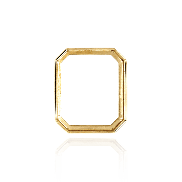 Octagon Shape Low Bezels in 14K Gold (8.00 x 6.00 mm - 20.00 x 15.00 mm)