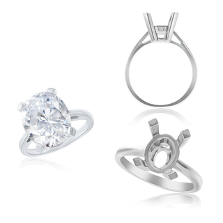 4 Prong Oval Basket Solitaire for Colored Stone