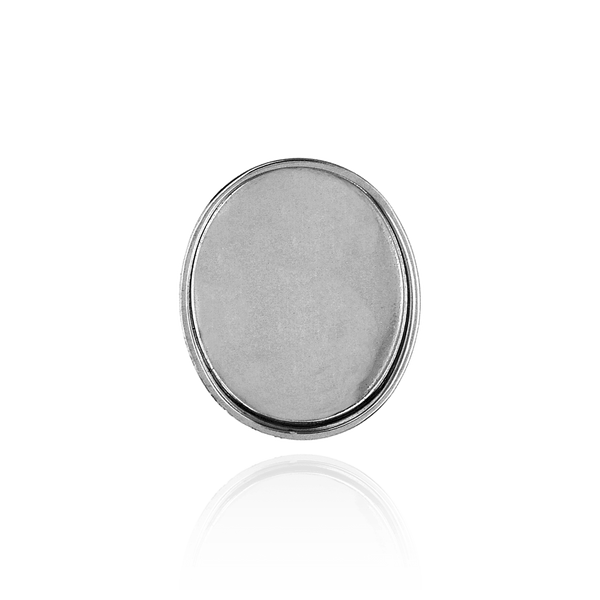 Oval Low Bezels With Closed Back in Sterling Silver (5.00 x 3.00 mm - 20.00 x 15.00 mm)