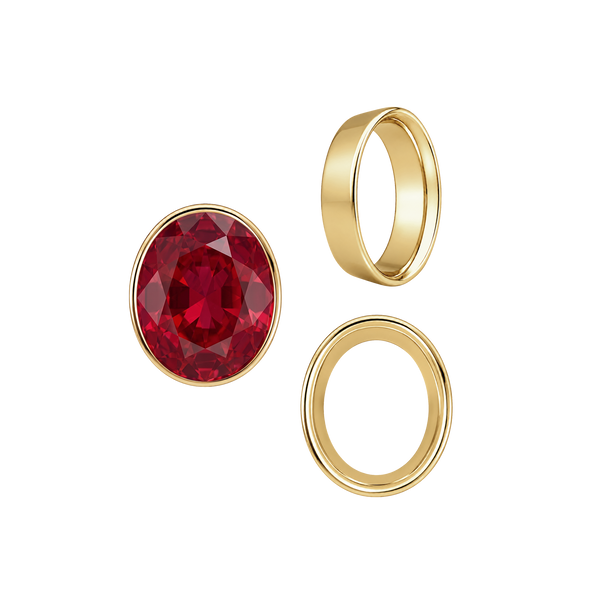 Oval Tapered Bezels in 14K Gold (3.50 x 2.00 mm - 13.00 x 11.00 mm)