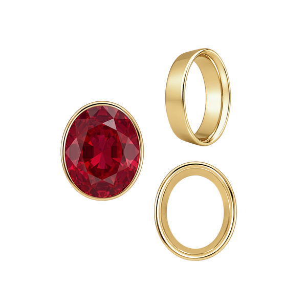 Oval Tapered Bezels in 14K Gold (3.50 x 2.00 mm - 13.00 x 11.00 mm)