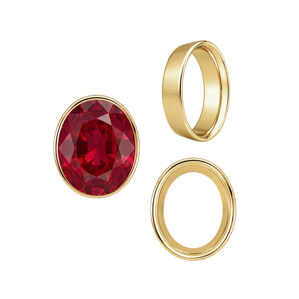 Oval Tapered Bezels in 14K Gold (3.50 x 2.00 mm - 13.00 x 11.00 mm)