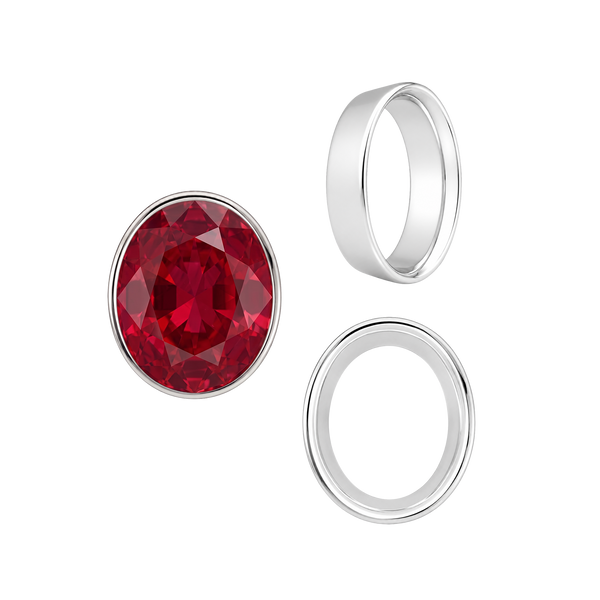 Oval Tapered Bezels in Sterling Silver (3.50 x 2.00 mm - 13.00 x 11.00 mm)