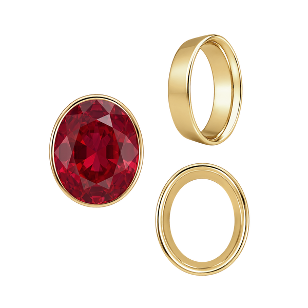 Oval Tapered Bezels in 14K Gold (3.50 x 2.00 mm - 13.00 x 11.00 mm)
