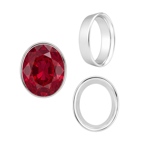 Oval Tapered Bezels in 14K Gold (3.50 x 2.00 mm - 13.00 x 11.00 mm)