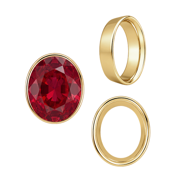 Oval Tapered Bezels in 14K Gold (3.50 x 2.00 mm - 13.00 x 11.00 mm)