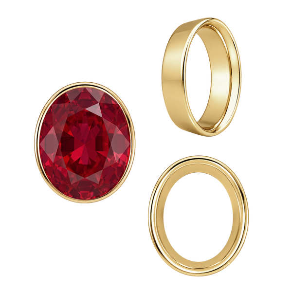 Oval Tapered Bezels in 14K Gold (3.50 x 2.00 mm - 13.00 x 11.00 mm)
