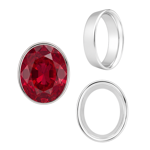 Oval Tapered Bezels in Sterling Silver (3.50 x 2.00 mm - 13.00 x 11.00 mm)