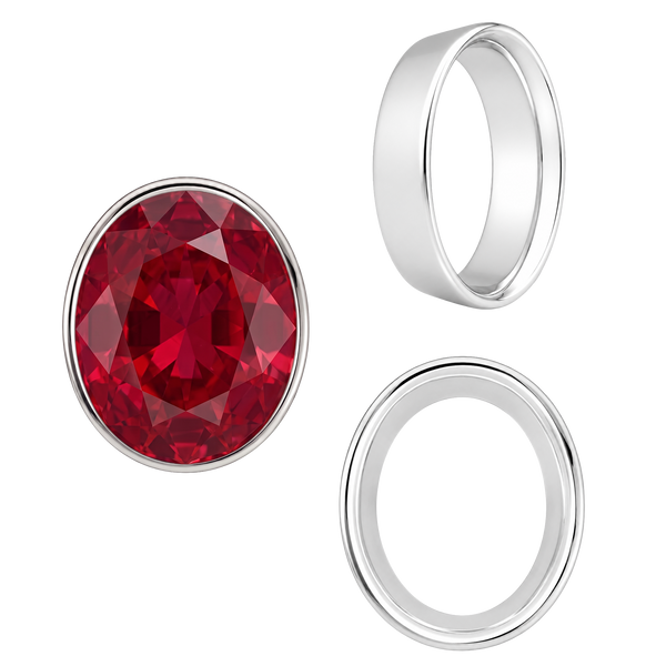 Oval Tapered Bezels in 14K Gold (3.50 x 2.00 mm - 13.00 x 11.00 mm)