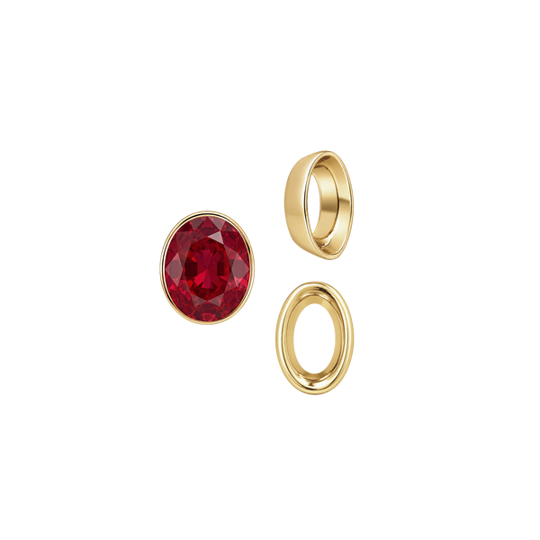 Oval Tapered Bezels in 14K Gold (3.50 x 2.00 mm - 13.00 x 11.00 mm)