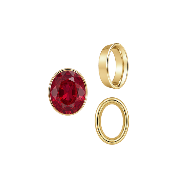 Oval Tapered Bezels in 14K Gold (3.50 x 2.00 mm - 13.00 x 11.00 mm)
