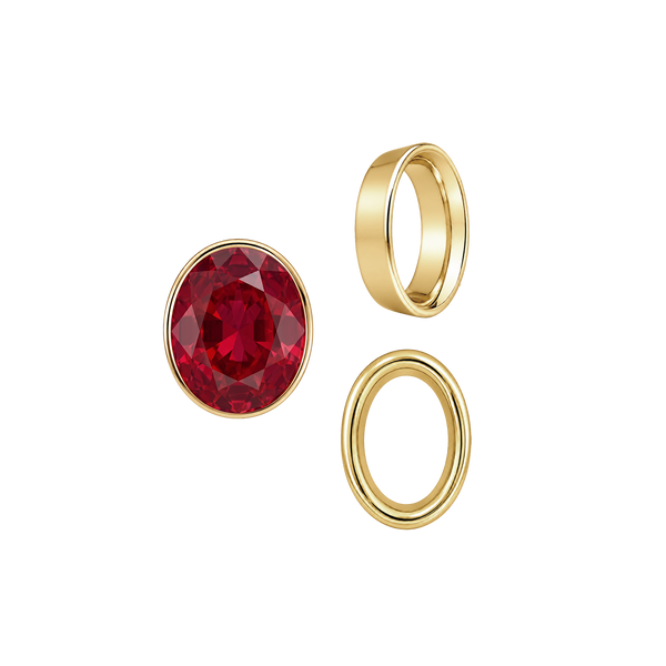 Oval Tapered Bezels in 14K Gold (3.50 x 2.00 mm - 13.00 x 11.00 mm)