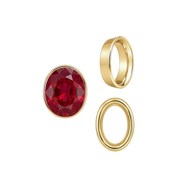 Oval Tapered Bezels in 14K Gold (3.50 x 2.00 mm - 13.00 x 11.00 mm)