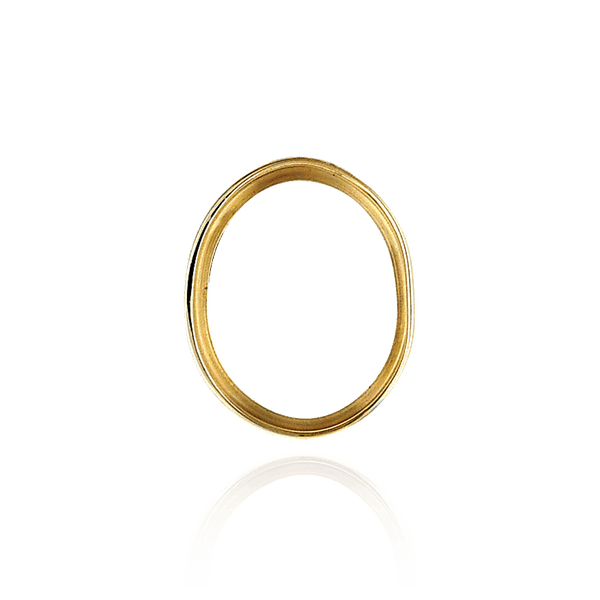Oval High Bezels With Bearing in 14K Gold (7.00 x 5.00 mm - 9.00 x 7.00 mm)
