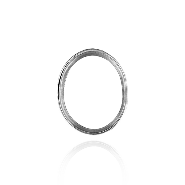 Oval High Bezels With Bearing in Sterling Silver (7.00 x 5.00 mm - 9.00 x 7.00 mm)