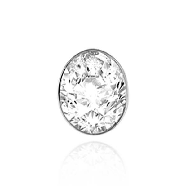Oval High Bezels With Bearing in Sterling Silver (7.00 x 5.00 mm - 9.00 x 7.00 mm)