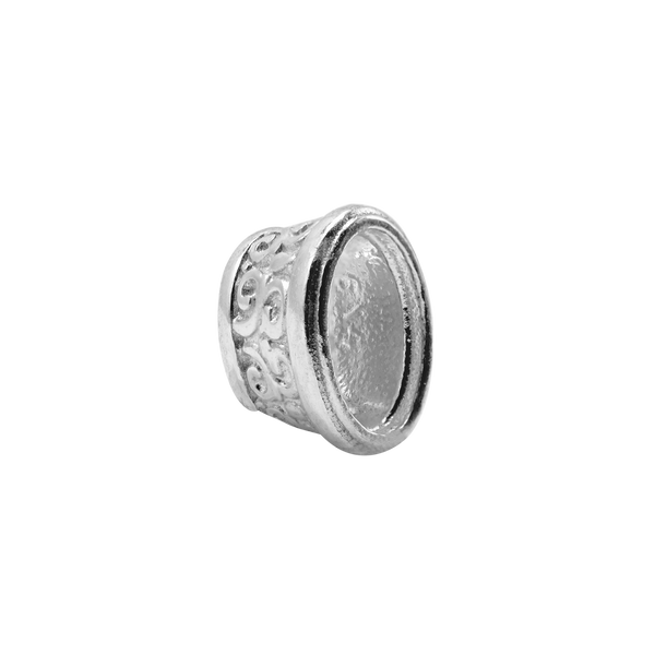 Oval Motif High Bezel in Sterling Silver (6.00 x 4.00 mm - 12.00 x 10.00 mm)