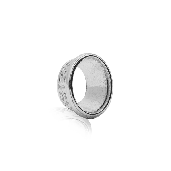 Oval Motif High Bezel in Sterling Silver (6.00 x 4.00 mm - 12.00 x 10.00 mm)