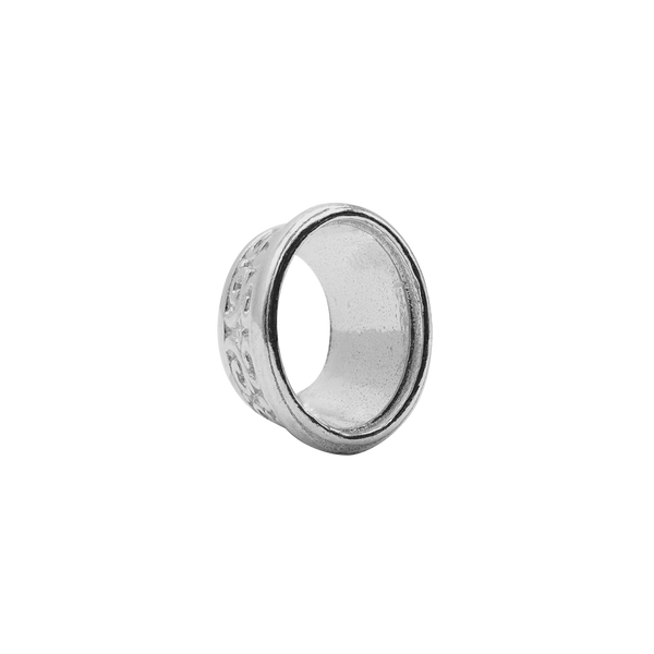 Oval Motif High Bezel in Sterling Silver (6.00 x 4.00 mm - 12.00 x 10.00 mm)