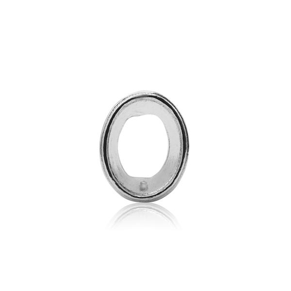 Oval Motif High Bezel in Sterling Silver (6.00 x 4.00 mm - 12.00 x 10.00 mm)