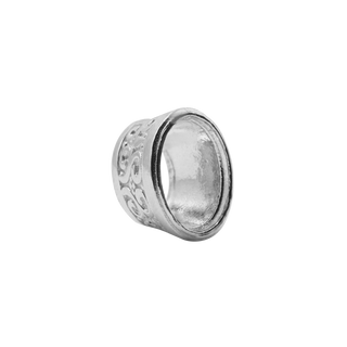 Oval Motif High Bezel in Sterling Silver (6.00 x 4.00 mm - 12.00 x 10.00 mm)