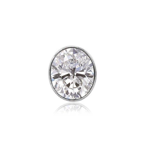 Oval High Bezel with Beaded Detail in Sterling Silver (6.00 x 4.00 mm - 12.00 x 10.00 mm)