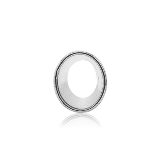 Oval High Bezel with Beaded Detail in Sterling Silver (6.00 x 4.00 mm - 12.00 x 10.00 mm)