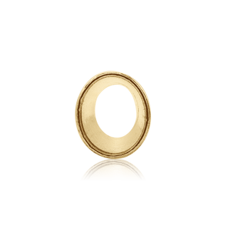 Oval High Bezel with Beaded Detail in 14K Gold (6.00 x 4.00 mm - 12.00 x 10.00 mm)