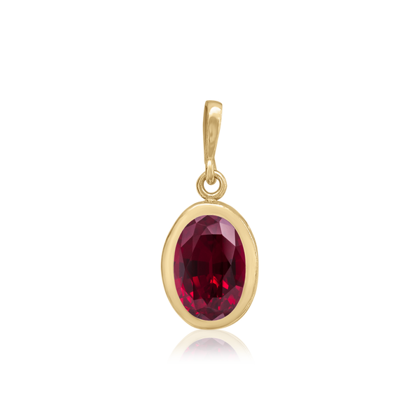 Oval Back-Set Bezel Pendant in 14K Gold (6.00 x 4.00 mm - 9.00 x 7.00 mm)