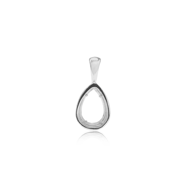 Pear Shape Bezel Pendant in Sterling Silver (6.25 x 4.60 mm - 9.00 x 6.50 mm)
