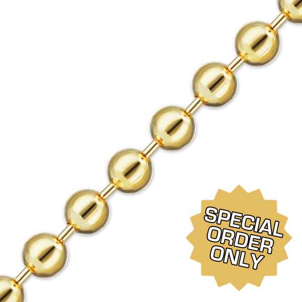 Special Order Only: Bulk / Spooled Round Bead Chain in 14K and 18K Gold