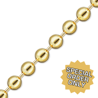 Special Order Only: Bulk / Spooled Round Bead Chain in 14K and 18K Gold