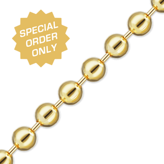 Special Order Only: Bulk / Spooled Round Bead Chain in 14K and 18K Gold