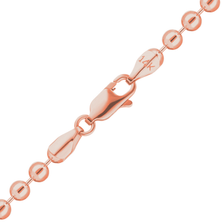 Finished Round Bead Necklace in 14K Pink Gold (1.50 mm - 2.00 mm)