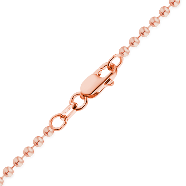 Finished Round Bead Anklet in 14K Pink Gold (1.50 mm - 2.00 mm)