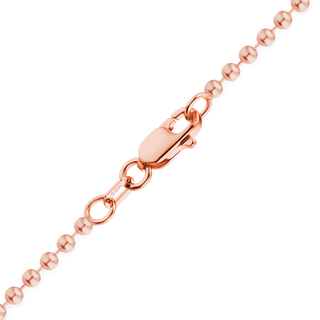Finished Round Bead Anklet in 14K Pink Gold (1.50 mm - 2.00 mm)