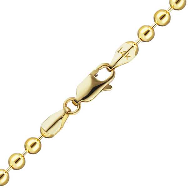 Finished Round Bead Bracelet in 14K Yellow Gold (1.00 mm - 4.00 mm)