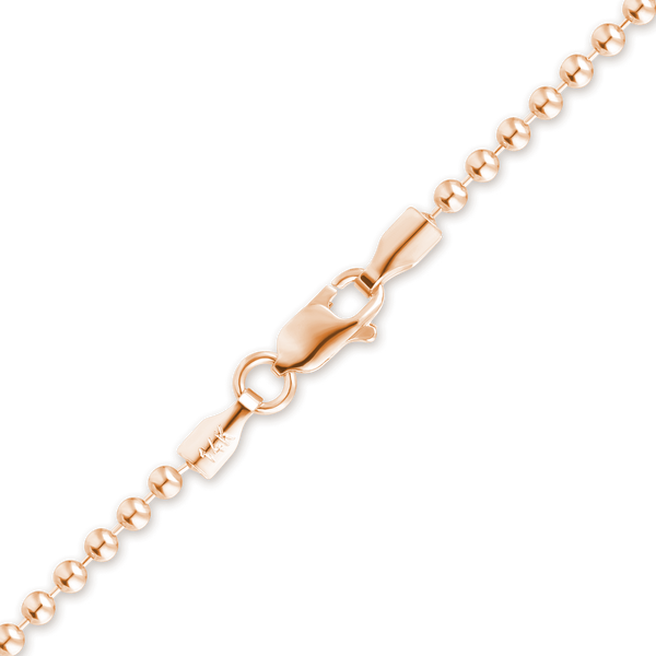 Finished Round Bead Bracelet in 14K Pink Gold (1.50 mm - 2.00 mm)