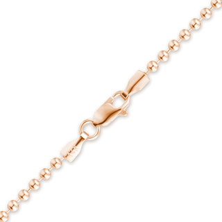 Finished Round Bead Necklace in 14K Pink Gold (1.50 mm - 2.00 mm)