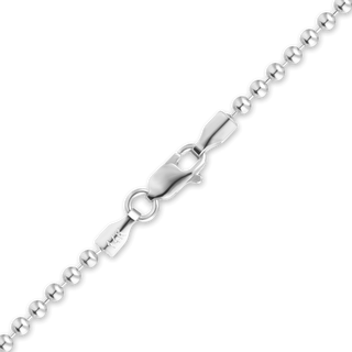 Finished Round Bead Necklace in 14K White Gold (1.50 mm - 2.00 mm)