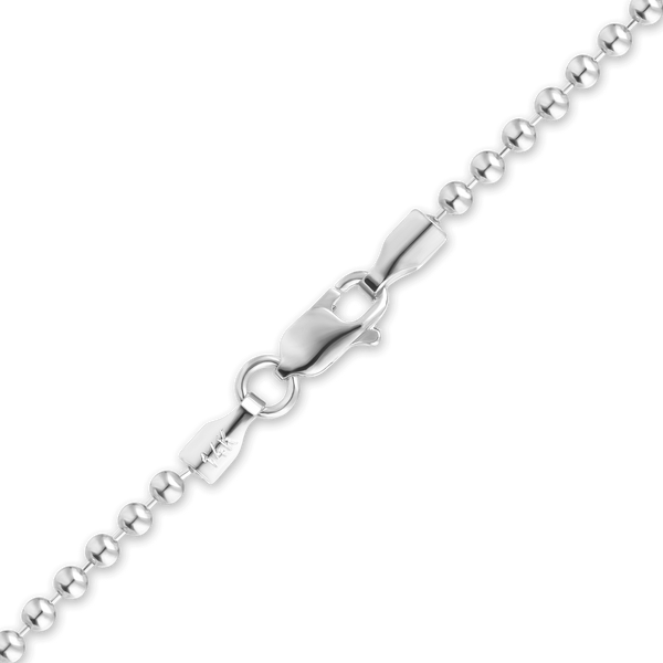 Finished Round Bead Bracelet in 14K White Gold (1.50 mm - 2.00 mm)