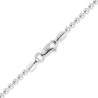 Finished Round Bead Anklet in 14K White Gold (1.50 mm - 2.00 mm)