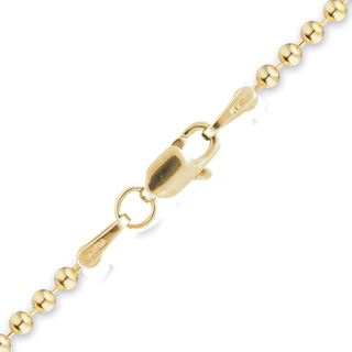 Finished Round Bead Necklace in 18K Yellow Gold (1.20 mm - 2.50 mm)