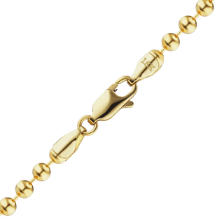 Finished Round Bead Anklet in 18K Yellow Gold (1.20 mm - 2.50 mm)